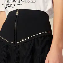 Весна и лето сплошной цвет плиссированная трикотажная юбка короткая женская одежда