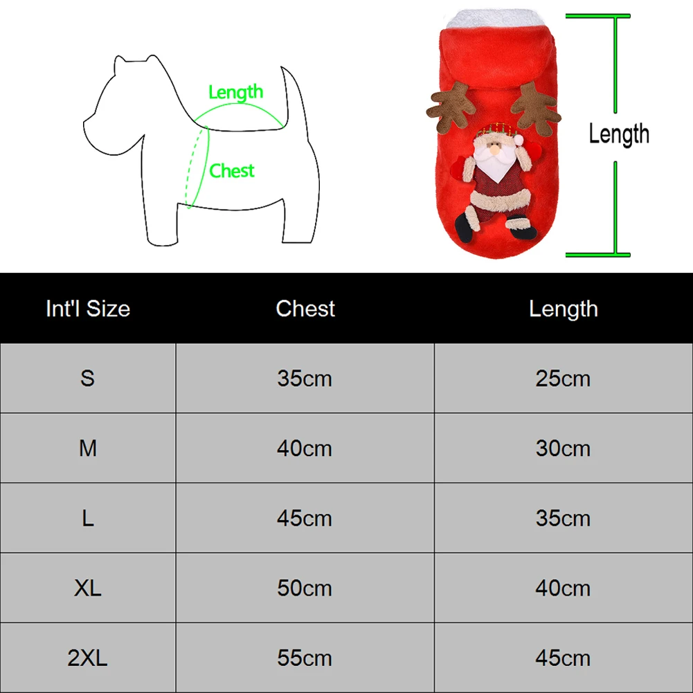 Новогодний для домашних собак костюм, одежда для маленьких собак, кошек, Санта-Клауса, костюм котенка, щенка, толстовка с капюшоном, теплая одежда для собак, аксессуары