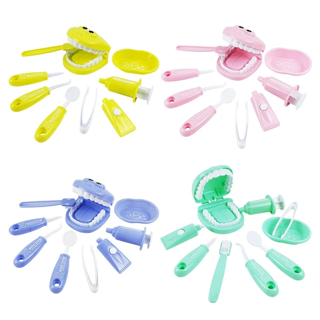 9Pcs Kids Pretend Play Toy Dentist Check Teeth Model Set Educational Role Play Simulation Learing Toys For Children 1