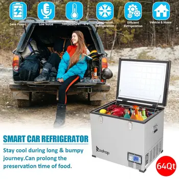 

ZOKOP 12/24V DC 60L Portable Car Refrigerator Freezer Multi-Function Dual-Use Cooler Warmer Thermoelectric Mini Fridge