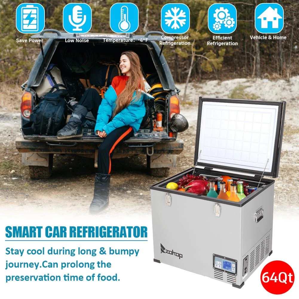 Zokop 12 24v Dc 60l Portable Car Refrigerator Freezer Multi Function Dual Use Cooler Warmer Thermoelectric Mini Fridge Refrigerators Aliexpress
