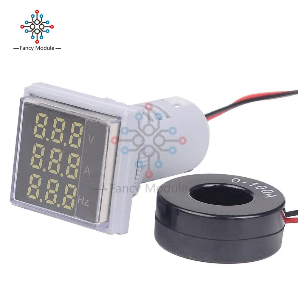 Diymore ST17VAH индикатор светодиодный цифровой Напряжение, частота тока метр переменного тока 60-500 в 6-100A 20-75 Гц тестовый детектор с катушкой