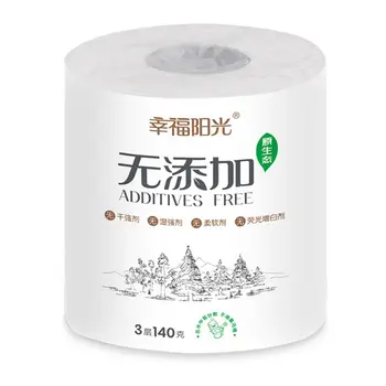 

1 Roll Additives-Free Family White Toilet Paper Smooth Soft Wood Pulp 3-Layers Household Bath Tissues Hand Towel for Home Kitche