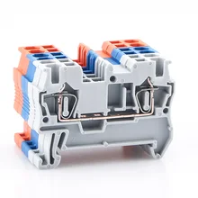 Din Rail Terminal Block ST-2.5 Return Pull Type Spring Connection Connector Screwless Copper 10pcs Wire Conductor ST2.5