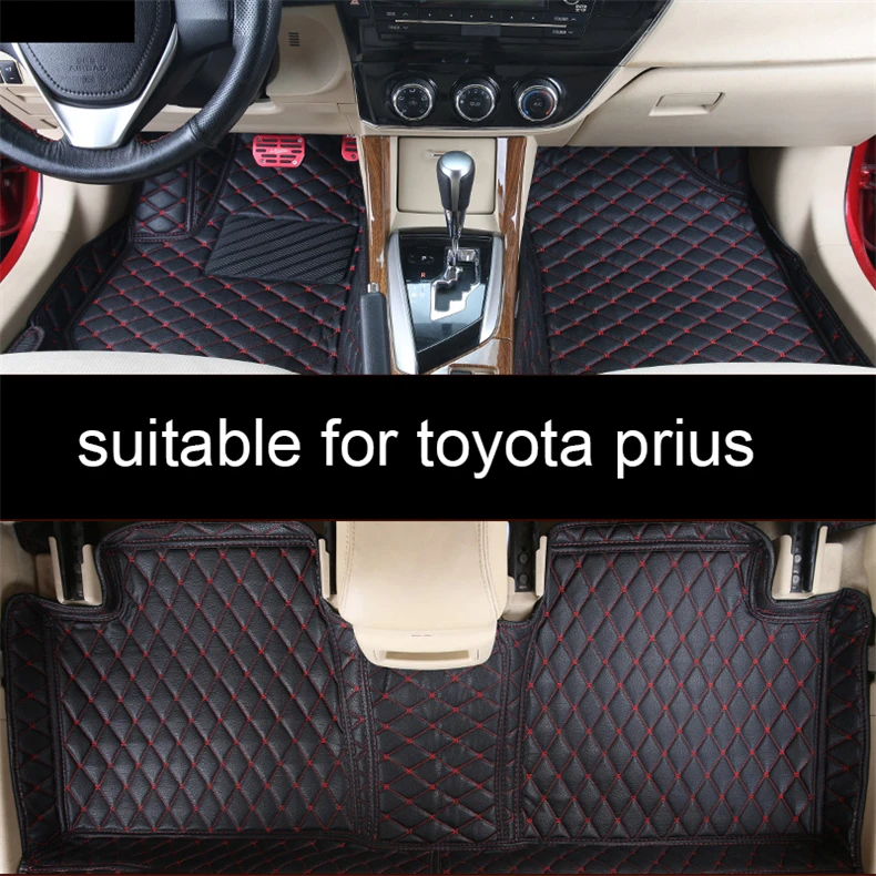 Кожаные автомобильные коврики для toyota prius venza 4runner аксессуары для укладки волос 30 20 2010 2012 2007 2008 запчасти
