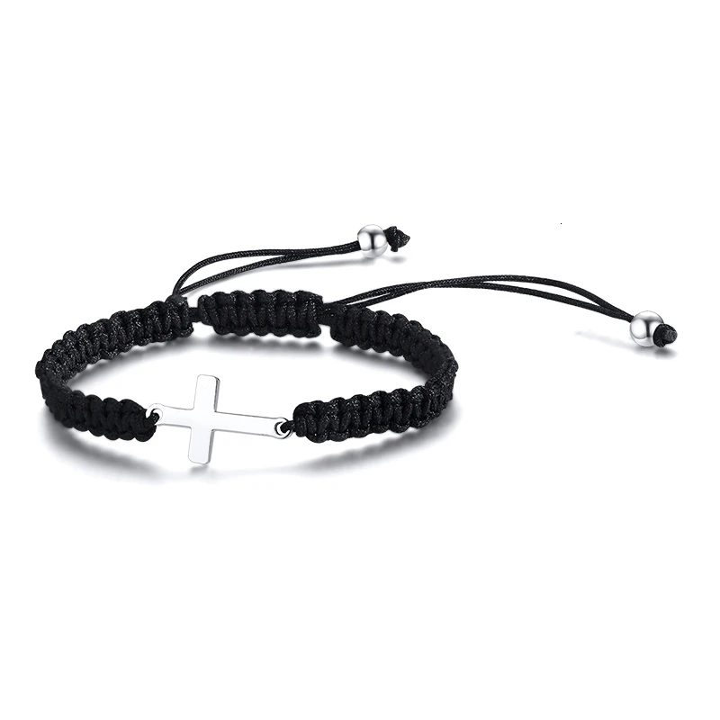 ASSORTED STYLE ADJUSTABLE ARROW BRACELET IN BLACK BRAIDED BRACELETS FOR MEN UNISEX JEWELRY - Окраска металла: style4