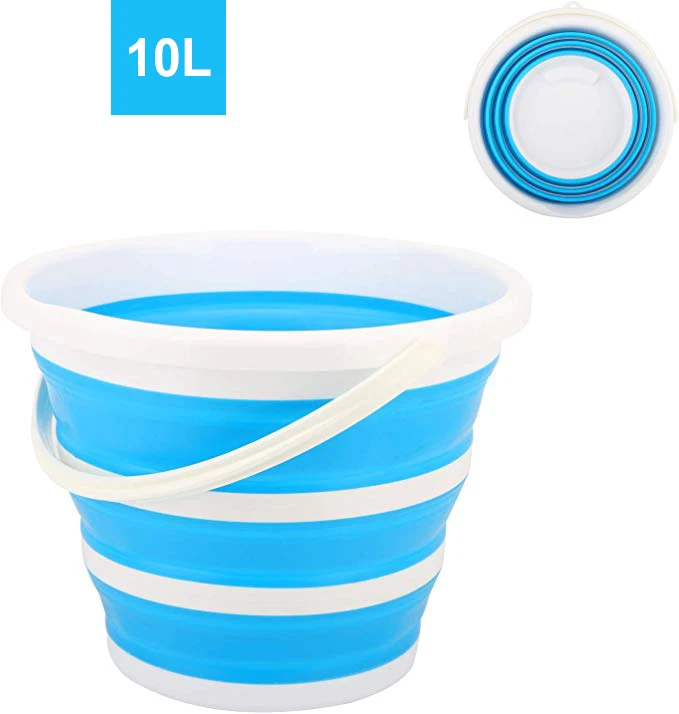 Folding Bucket, 2.65Gal/10L Portable Collapsible Bucket Water Basin