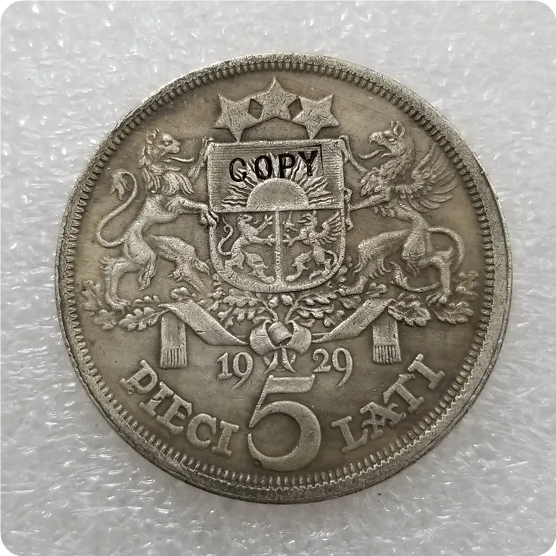 1929 Латвийская 5 Латвийская копия памятных монет-копии монет медаль коллекционные монеты