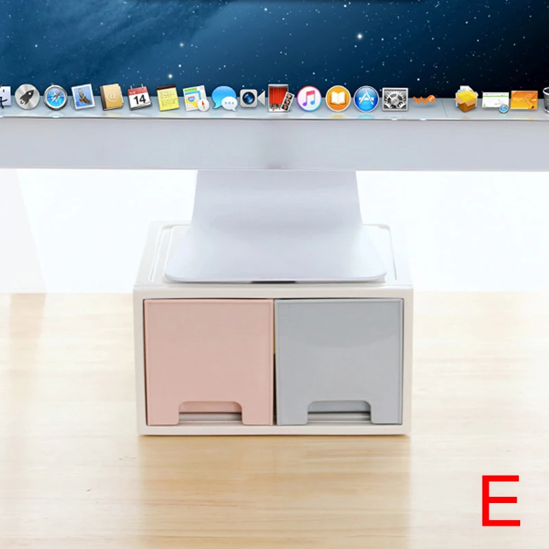 E New LCD Monitor Stand Bracket with Office Drawer Storage Box Storage Box Organizer for Desktop GK99 - Цвет: E