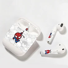 Marvel Железный человек чехол наклейка s для Airpods стикер защита от пыли кожи протектор милый человек-паук Капитан магнитная кожа для Airpod Stiker