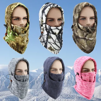 

Winter Balaclava Motorcycle Face Mask Face Shield Fleece Camouflage Cap Balaclava Army Tactical for Riding Ski Hunting