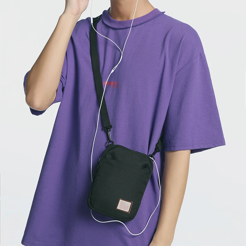 

Simple Shoulder Bag Men Phone Bag Casual Sports Travel Shoulder Bag Black Crossbody Bags Zipper Fashion Small Flap Bags
