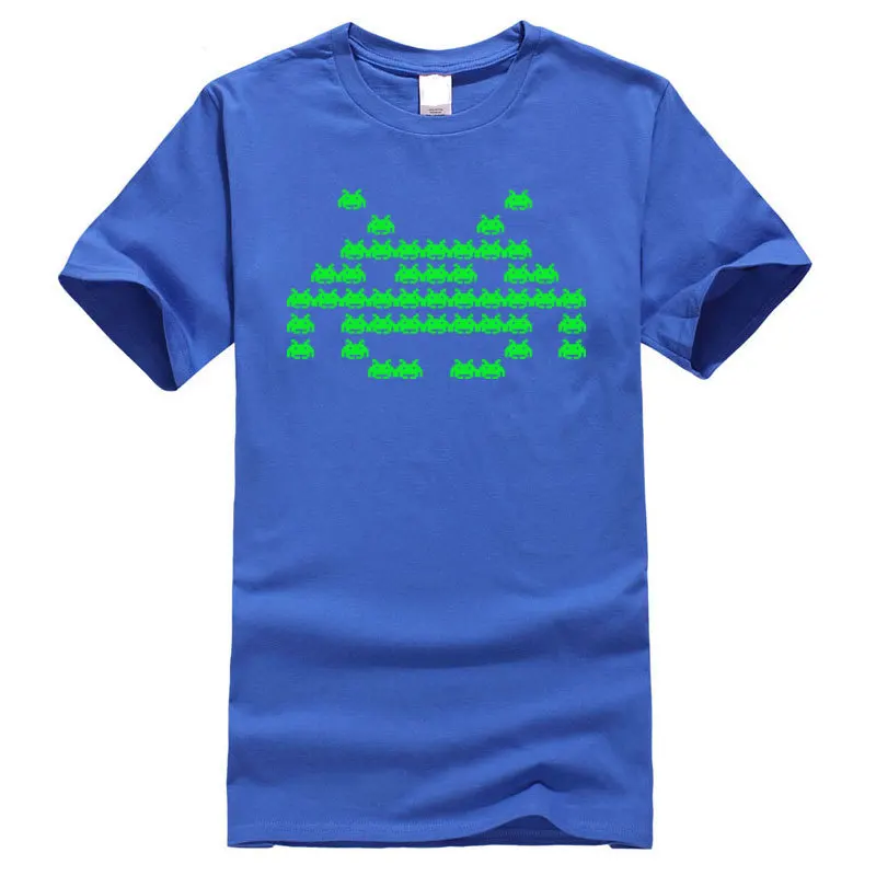 Tops Shirts T Shirt Invader_inception__6639 Lovers Day Short Sleeve Pure Cotton Round Collar Men Tshirts Printed Discount Invader_inception__6639 blue