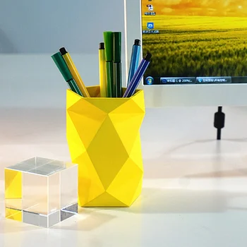

Irregular Prismatic Silicone Pen Holder Stand Desktop Storage Case Box Desk Office Organizer Holder School Stationery Supplies
