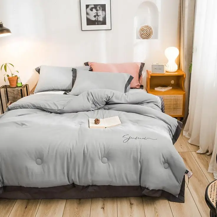 B Four seasons quilt winter thickened warm cotton quilt double air conditioning core duvet quilt single student autumn comforter - Цвет: B