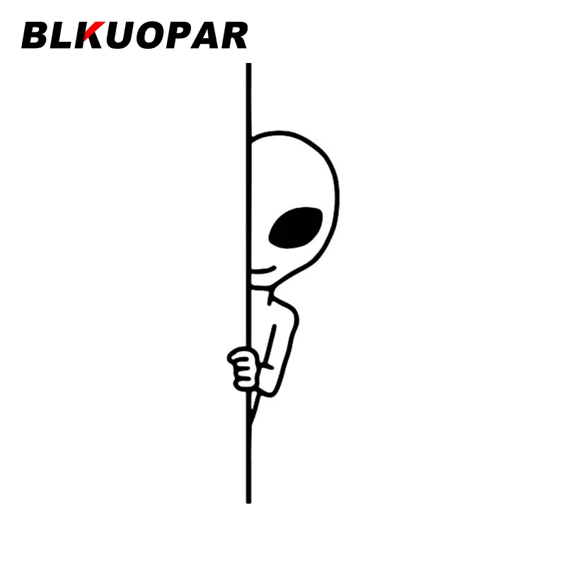 

BLKUOPAR for Peeking Alien Ufo Car Sticker Personality Occlusion Scratch Decal Waterproof Laptop Windshield Trunk Car Styling