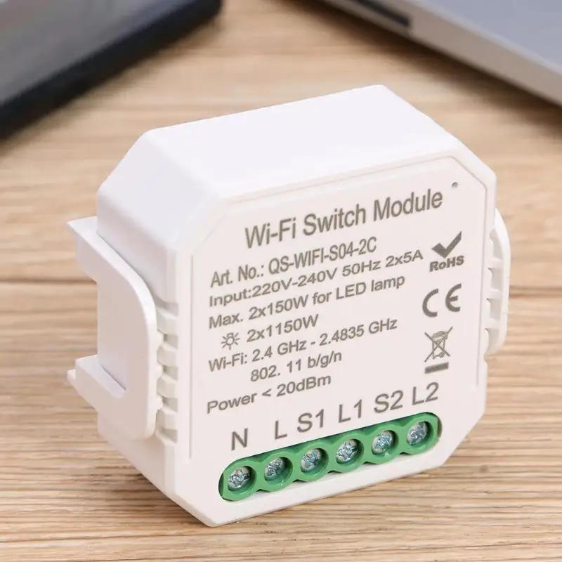 Tuya S04 2C умный DIY WiFi модуль переключателя Поддержка внешнего переключателя работает для Alexa Google Assistant