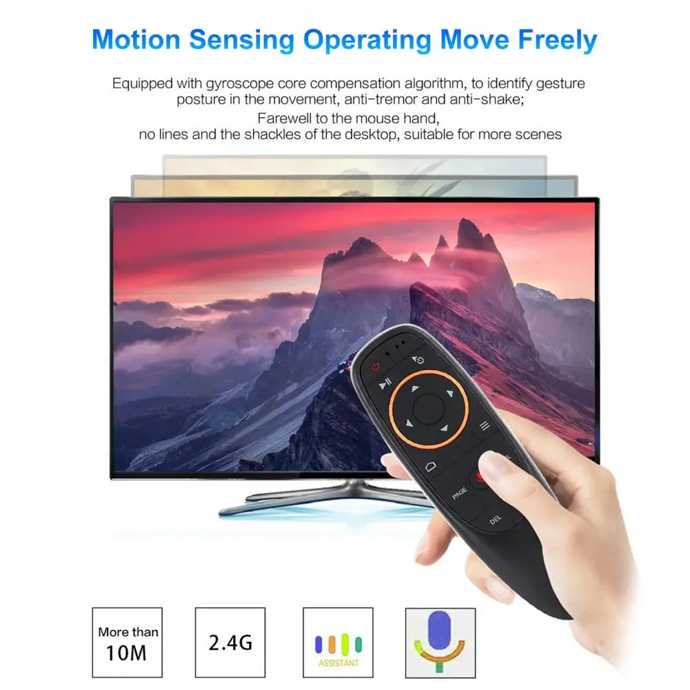 

G10 Air Mouse Quick Response Fast Transmission Ergonomic 2.4GHz Wireless Infrared Gyro Smart Voice Controller for TV Box