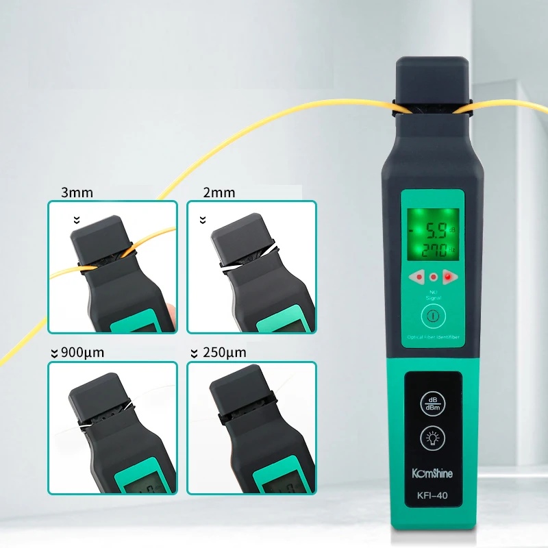 Многофункциональный KFI-40 волокна кабелеискатель тестер 0,25/0,9/2,0/3,0 мм FTTH Определитель проводов Режим реального времени