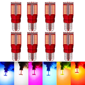 

8pcs T10 LED Bulb w5w super bright 57smd canbus NO Error Car marker Wedge Clearance Light parking lamp White Red Ice bule Amber