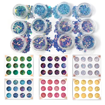 

1 Box 12 Color Multicolor Sequins Pieces Modeling UV Epoxy Resin Mold DIY Jewelry Filling For DIY Jewelry Making