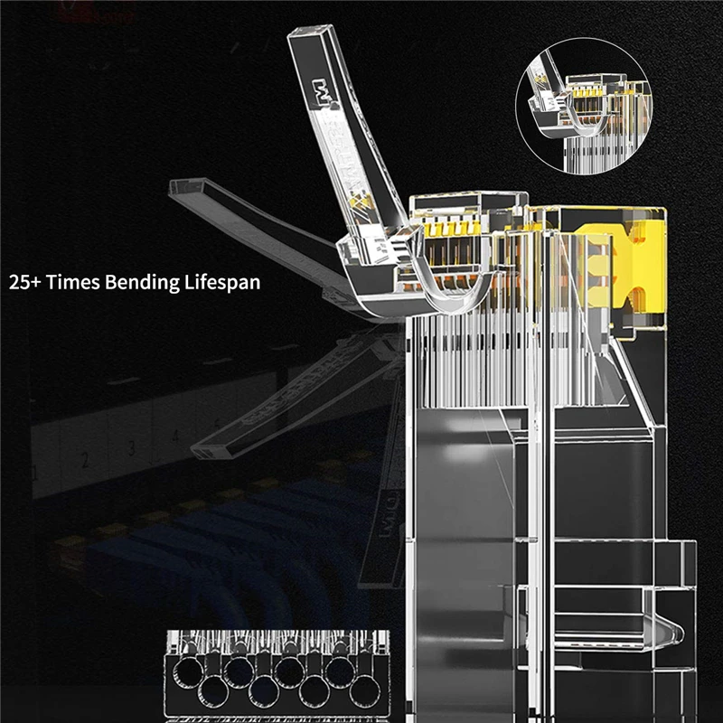 ZoeRax 2-Pack RJ45 Cat6 Connectors - 3 Prong 8P8C Modular Plugs for 23AWG Twisted Pair Wire Description Image.This Product Can Be Found With The Tag Names Computer Cables Connecting, Computer Peripherals, PC Hardware Cables Adapters, Suit