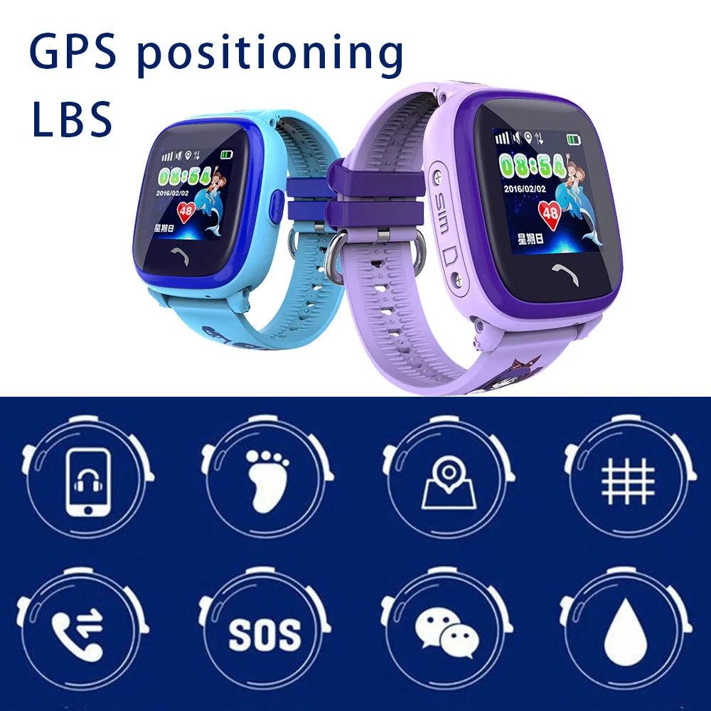 

Anti Lost DF25 OLED Child GPS Tracker SOS Smart Monitoring Positioning Device Phone Kids GPS Baby Watch Compatible IOS Android