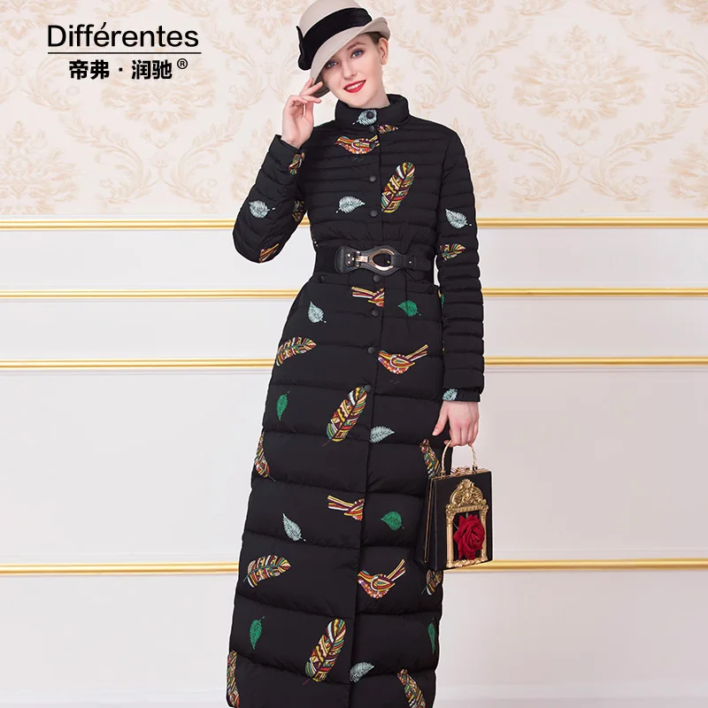 S-4XL, женские парки, космическая хлопковая куртка для женщин, с вышивкой, плотное зимнее длинное пальто, длинное пальто размера плюс, DZ3006