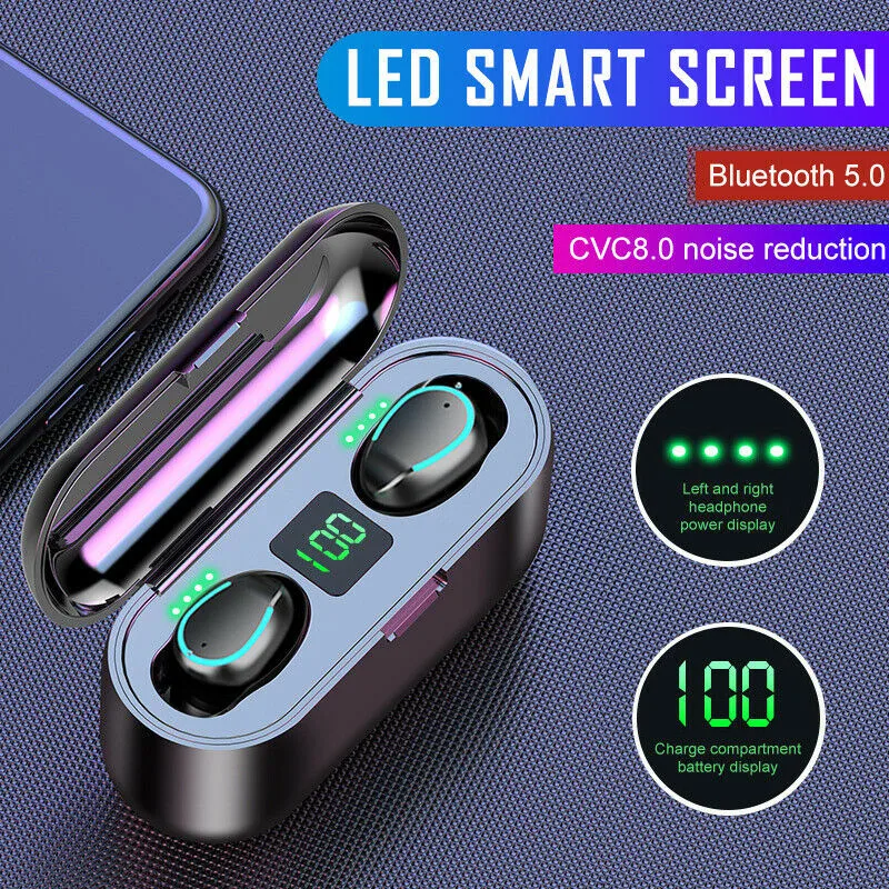 F9 8 беспроводные наушники Bluetooth светодиодный дисплей TWS сенсорное управление