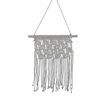 

Leaf shape Wall Hanging Bohemian Macrame Tapestry with Tassel Cotton Thread Leaves Hallway Wedding Wall Art