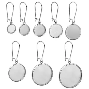 

10pcs Stainless Steel Earrings Cabochon Base French Lever Earrings Base Earring Blanks Bezel Jewelry Making Accessories