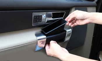 

For Land Rover LR4 Discovery 4 2010-2016 Black Side Door Handle Armrest Storage Box Organizer Holder Car Interior Accessories