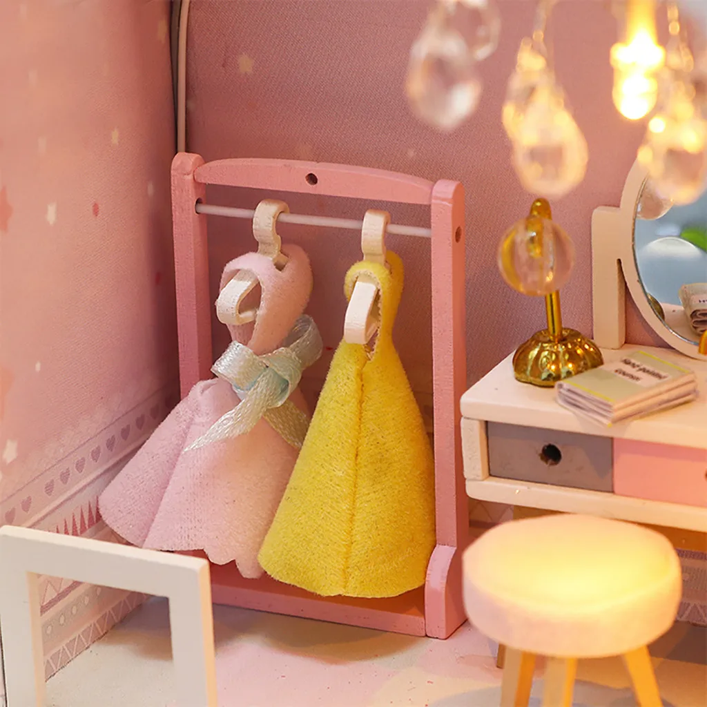 Diy Miniature Doll House Model Toys For Kids 3d Wooden Furniture Flower Room Simulation Toy Christmas Decorate Craft Toy Gift G6
