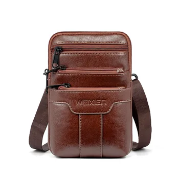 

Men's Shoulder Bag Soft PU Material British Retro Casual Fashion Style Multi-functional Business Office Mobile Phone Storage
