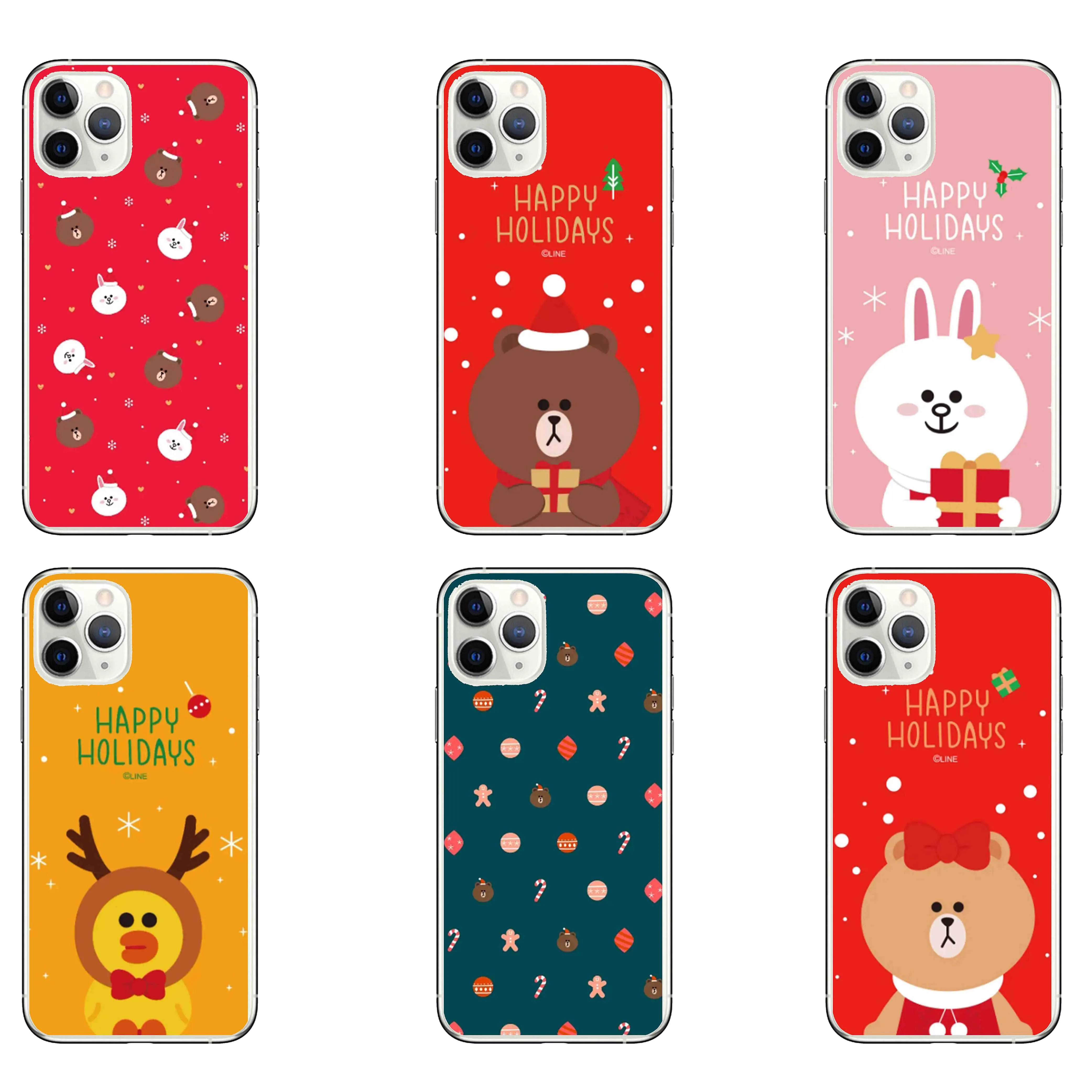 Коричневый медведь Рождество мобильный телефон оболочка мягкий прозрачный для