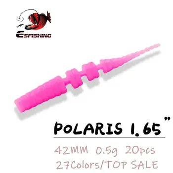 

ESFISHING Worm Lures Ice Fishing Bait Soft Polaris 42mm Sinking Lures Pesca Cheap Fishing Tackle Spinnerbait Ice Fishing