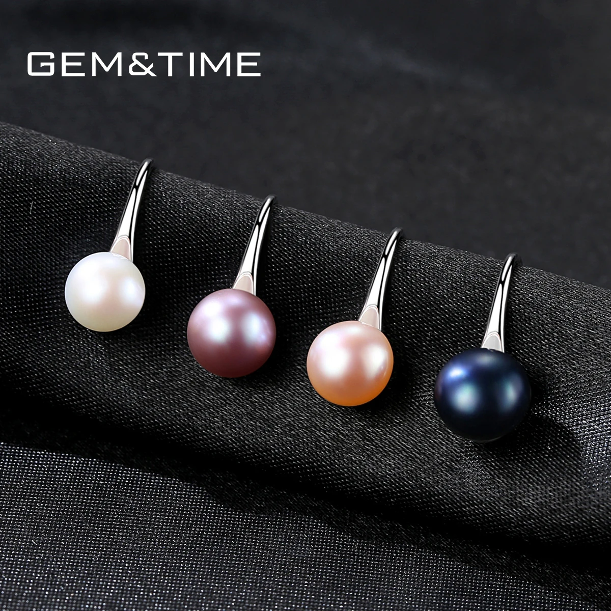 Gem&Time, серьги с натуральным жемчугом Freashwater, женские, 925 пробы, серебро, Разноцветный жемчуг, серьги, хорошее ювелирное изделие, подарок на день рождения FE0156