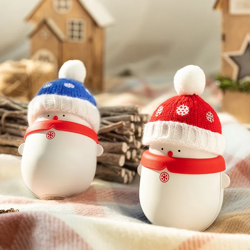 

Cute Christmas Snowman Hand Warmer Power Bank Mini Portable Two Levels of Temperature Adjustment Go Heart Christmas Gift