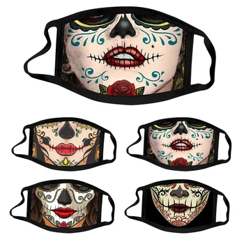 

1pc Mouth For Dust' Protection Mask Washable Earloop Mask Halloween Print Mask Mouth Cover Washable Reusable Mouth Mask Care