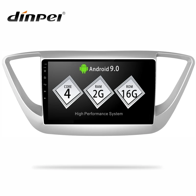 Dinpei 9&quot Android 9.0 car radio Multimedia Player for Hyundai Verna Solaris 2017 2018 GPS Navigation Stereo carplay android auto |