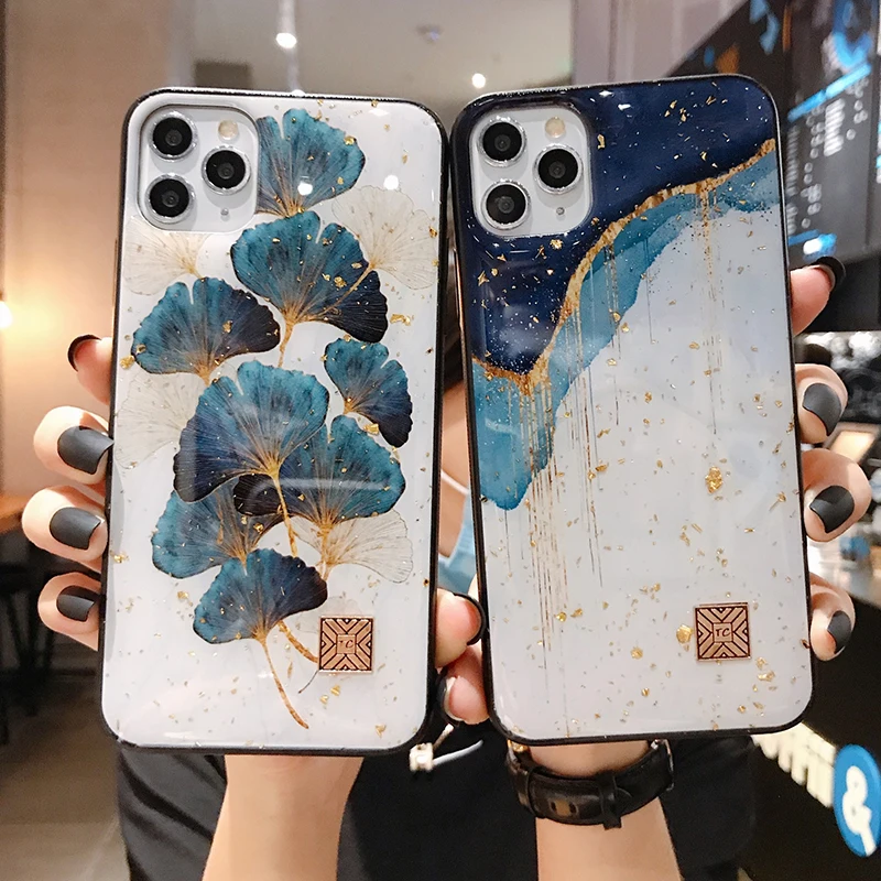 Шикарные мраморные золотые фольгированные телефонные чехлы для iPhone 12 11 Pro Max XR X 8 7