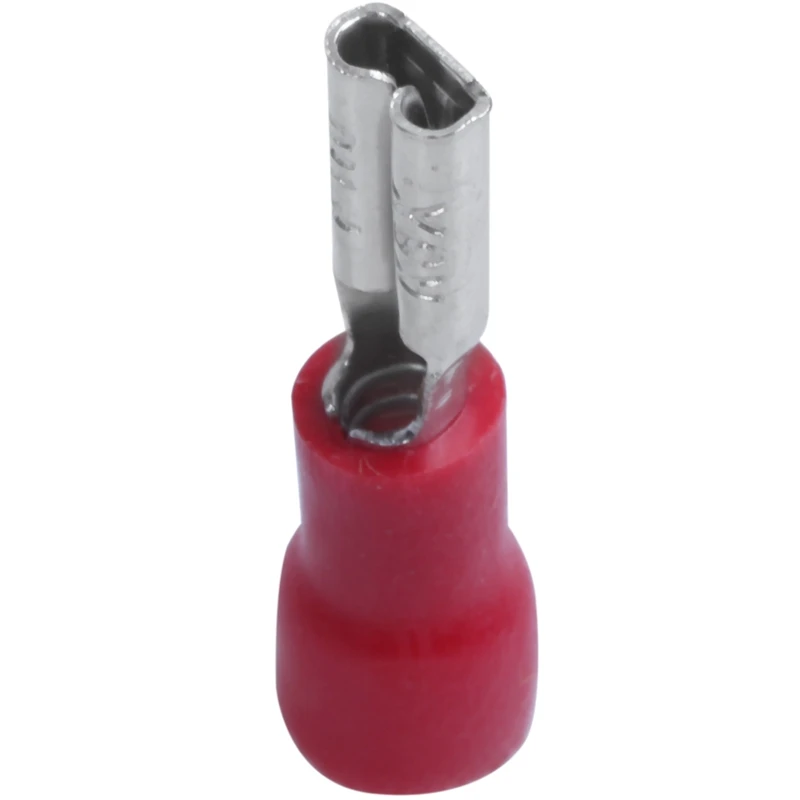 

50x Spade Electrical Crimp Connector Terminals - Red 2.8mm Female