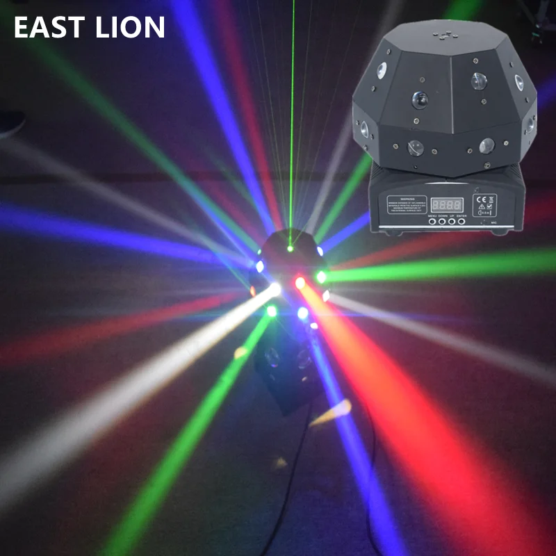 New Hot 16X3W RGBW Festoon Laser LED 2 in1 Beam Moving Head Light For