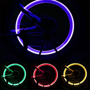 

Rainbow Bicycle Valve Light Wheel Spokes Light Tire LED Light Tire Valve Cap Cycling Wheel Light Lantern Bike Accessories