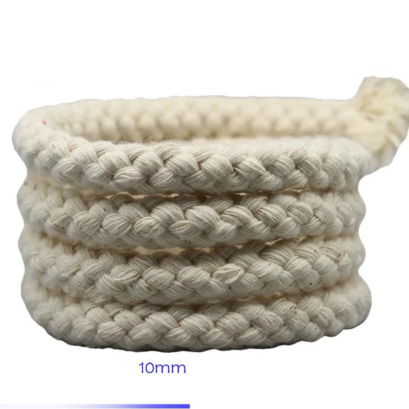  10mmx100cm colored cotton rope red black white bleached braided rope kindergarten handmade rope - 4000090659690