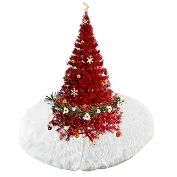 

1pc White Plush Christmas Tree Skirt Aprons Christmas Tree Decoration Home New Year Christmas Ornament Xmas Tree Cover 78cm/90cm
