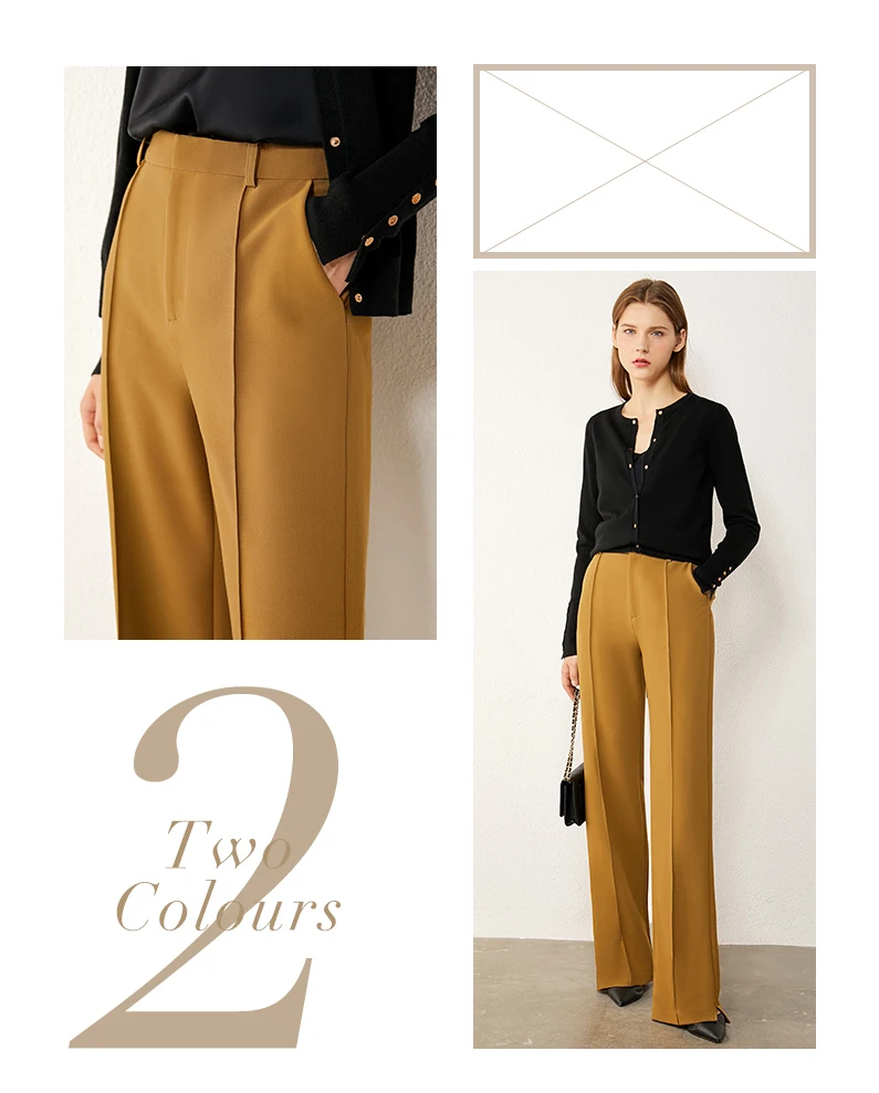 Amii Minimalism Autumn Winter Causal Womens Pants Fashion Solid High Waist Loose Long Pants Female Trousers 12030434