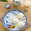 Cute Cat Ceramic Tableware Underglaze Ceramic Noodle Bowl Japanese Blue and White Plate Dessert Plate Bowls and Plates 4
