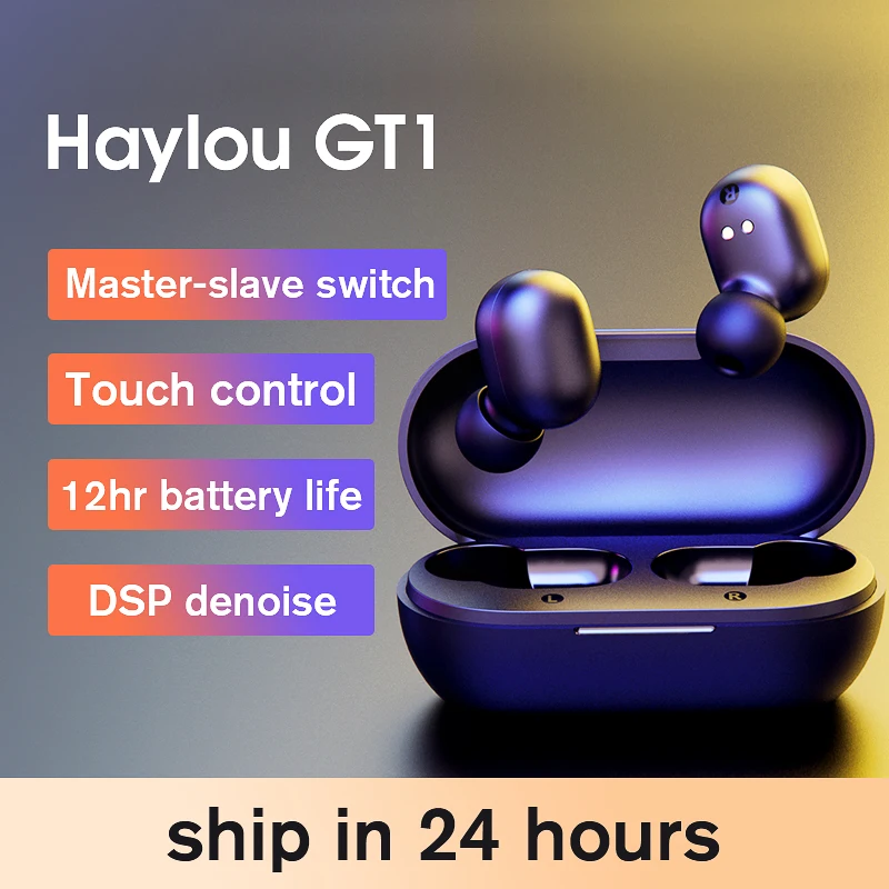  Беспроводные Bluetooth наушники Haylou GT1/GT1 PRO/GT2S/T15, TWS наушники с HD стереозвуком, игровая гарнитура с низкой задержкой 