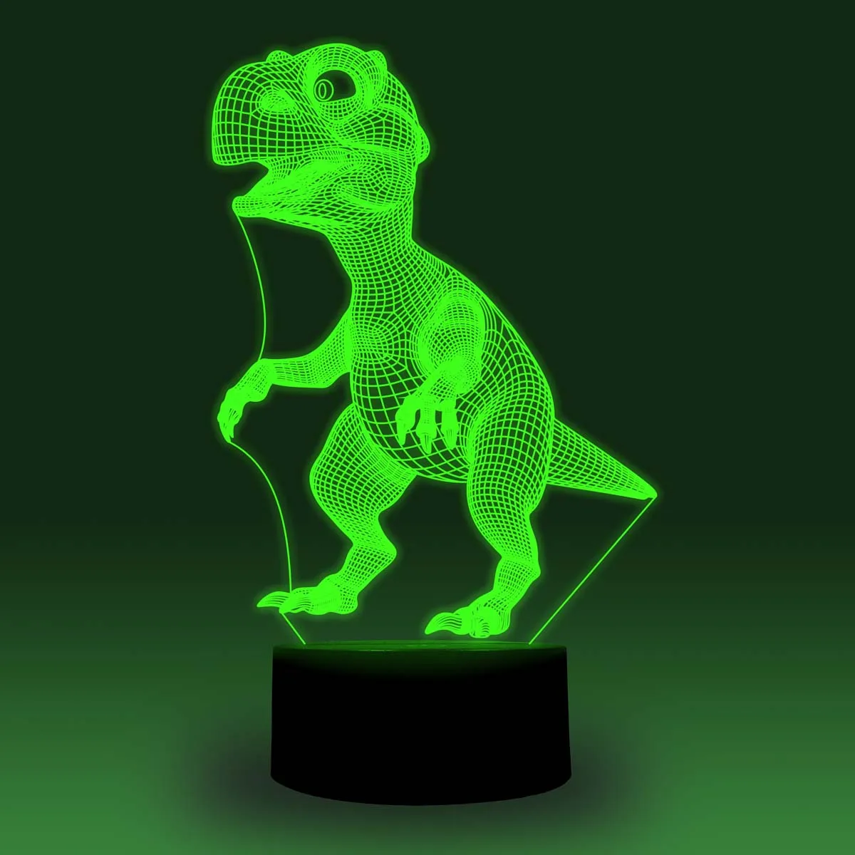 NiteApps Carton Dinosaur 3D RGB LED Night Light Desk Table Illusion Lamp Holiday Birthday Gift APP/Touch Control